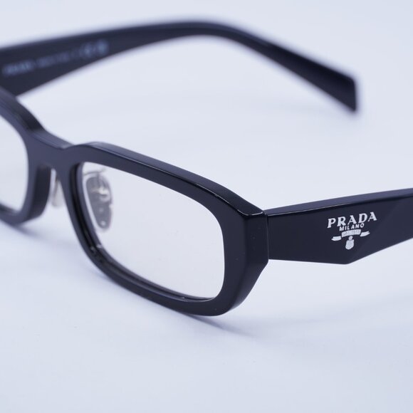 Prada PRB06SF 16K08N Sunglasses Black Rectangle Frame, Clear Lenses - Picture 8 of 10